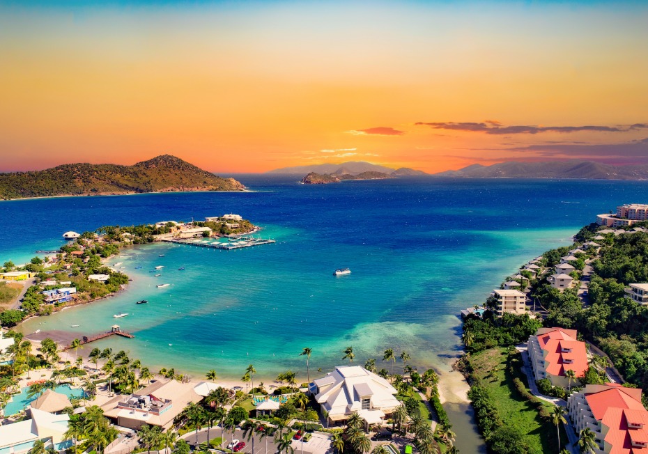 Vue aérienne des Îles Vierges